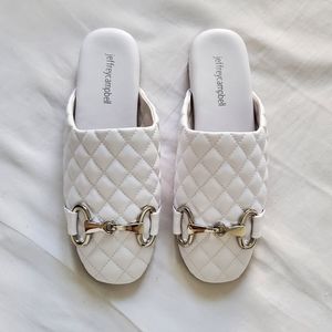 Jeffrey Campbell white quilted flats